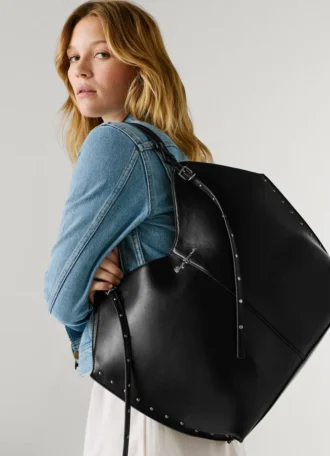 Sac cabas effet cuir avec clous