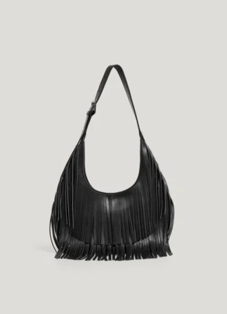 Sac à main en forme de croissant effet cuir