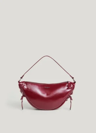 Sac à main en forme de croissant effet cuir