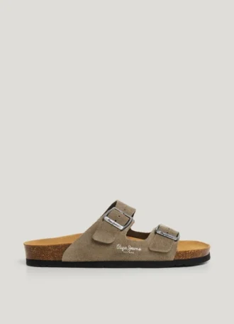 Sandales en daim à double boucle