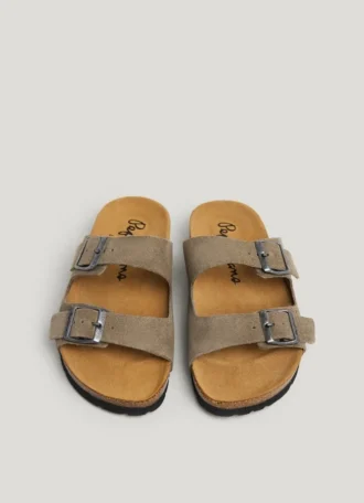 Sandales en daim à double boucle