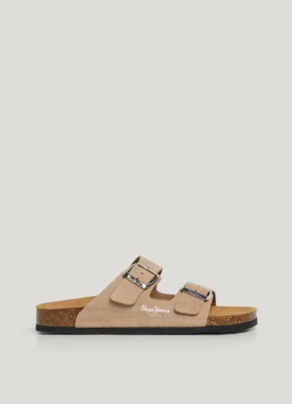 Sandales en daim à double boucle