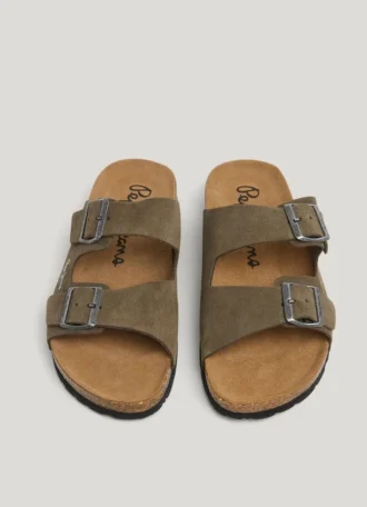 Sandales en daim à double boucle