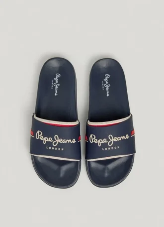 Sandales à lanières avec logo