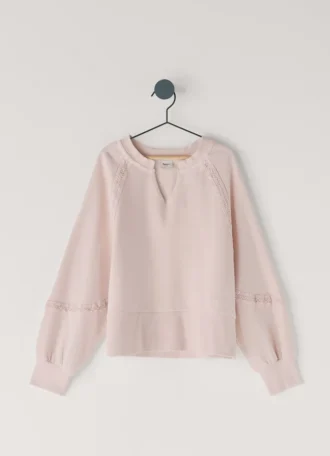 Sweat-shirt à col rond avec dentelle
