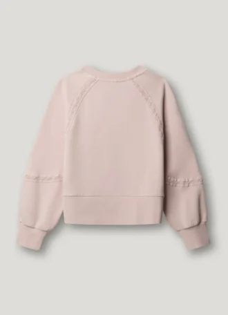 Sweat-shirt à col rond avec dentelle