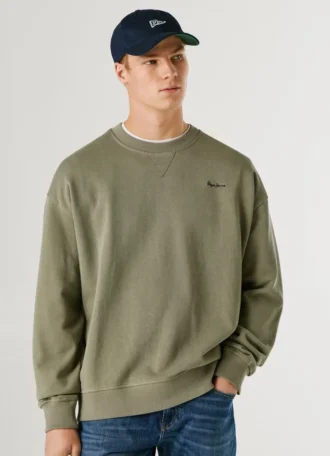 Sweat-shirt à col rond et logo