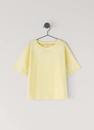 T-shirt ample à broderies florales