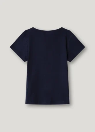 T-shirt à boutons en maille côtelée