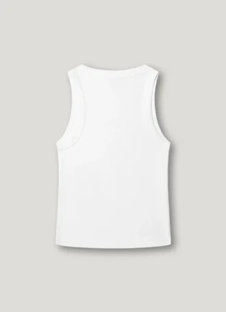 T-shirt à imprimé logo et col côtelé