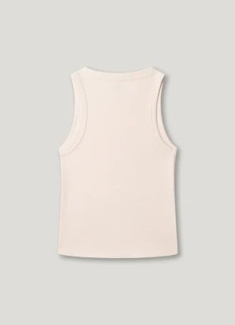T-shirt à imprimé logo et col côtelé