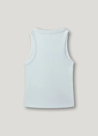 T-shirt à imprimé logo et col côtelé