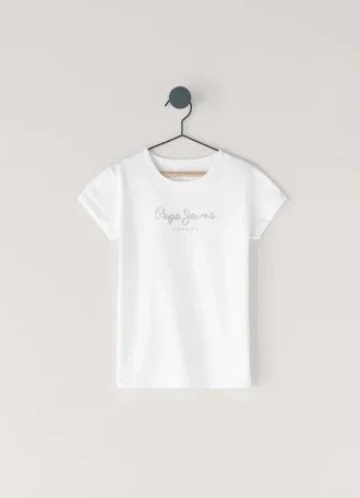 T-shirt slim fit avec logo pailleté