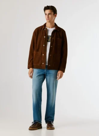Veste en daim avec fermeture à boutons