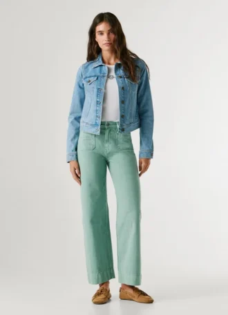 Veste en denim coupe ajustée
