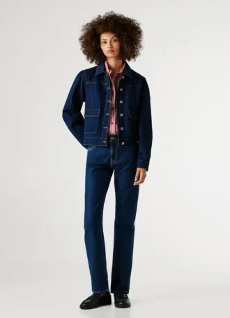 Veste en denim coupe classique