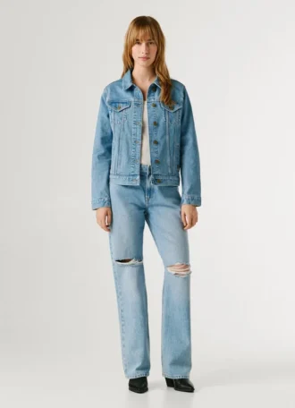 Veste en denim coupe classique