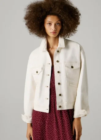Veste en denim coupe décontractée