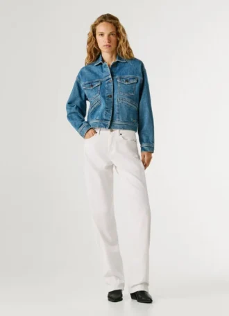 Veste en denim coupe décontractée